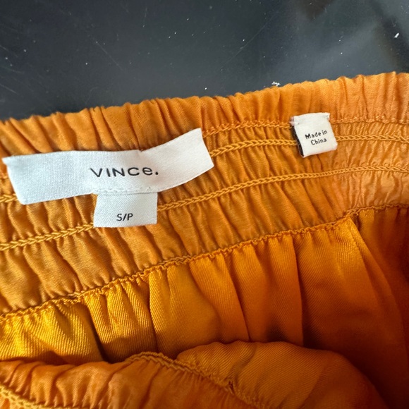 Vince smocked-waist high-waisted skirt orange Size S/P - Picture 8 of 12